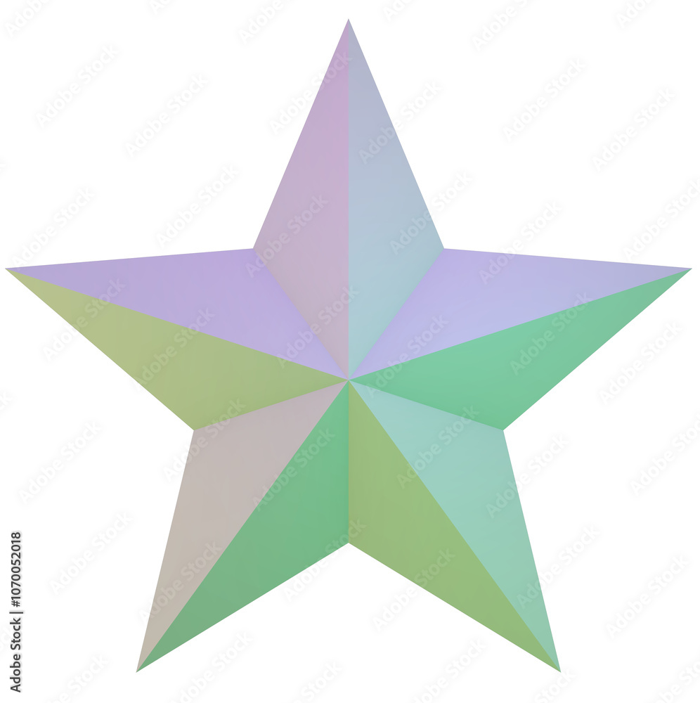 Holographic star shaped on transparent background Holographic star shaped on transparent background