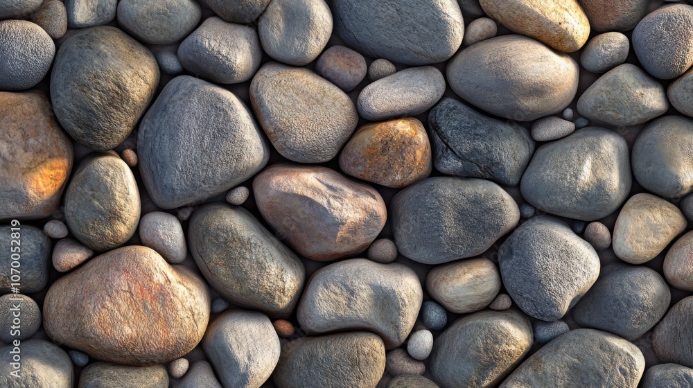 A close-up view of various smooth stones in earthy tones, creating a natural textured background. A close-up view of various smooth stones in earthy tones, creating a natural textured background.