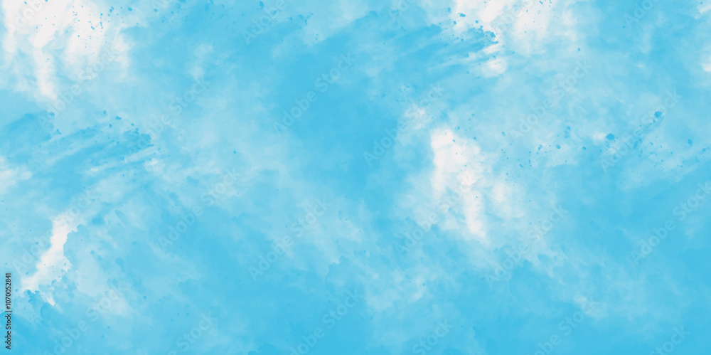 Fototapeta premium Abstract light blue watercolor cloudiness, mist, or smog background. light blue sky with white background and blurred pattern. Vivid textured aquarelle painted art design background.