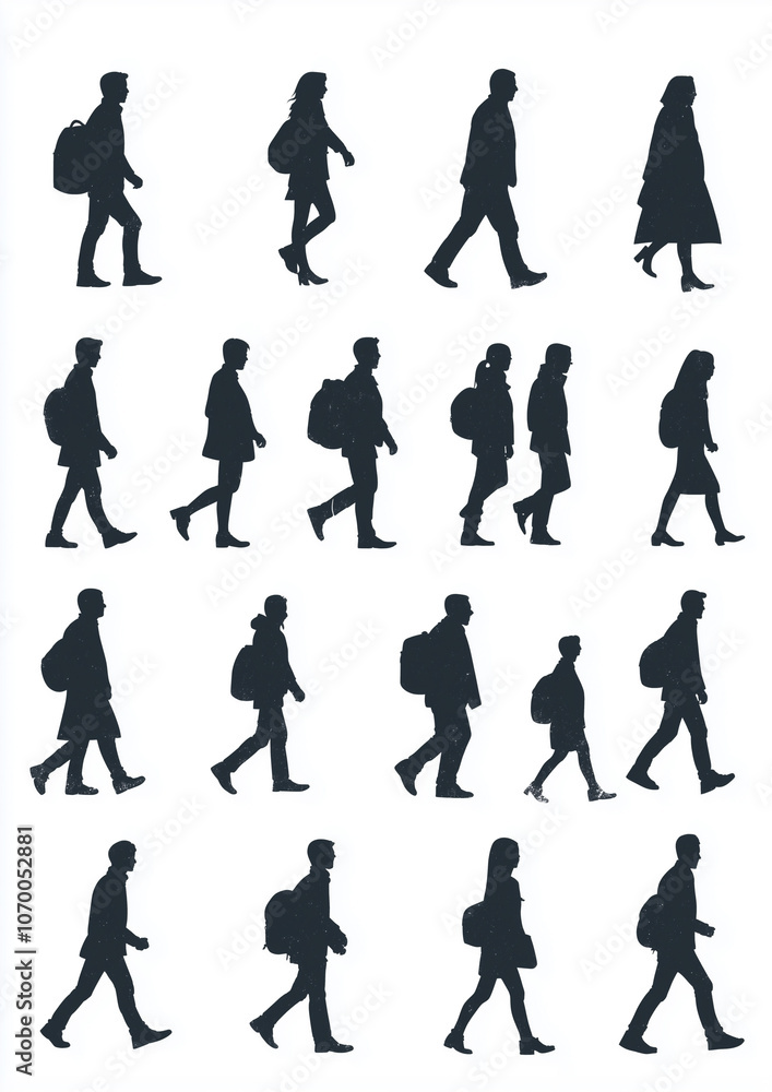 Fototapeta premium silhouettes of people