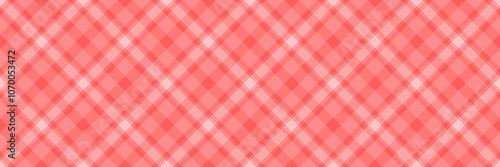 Scarf vector texture pattern, rag tartan plaid seamless. Grungy check background textile fabric in red and tulip colors.