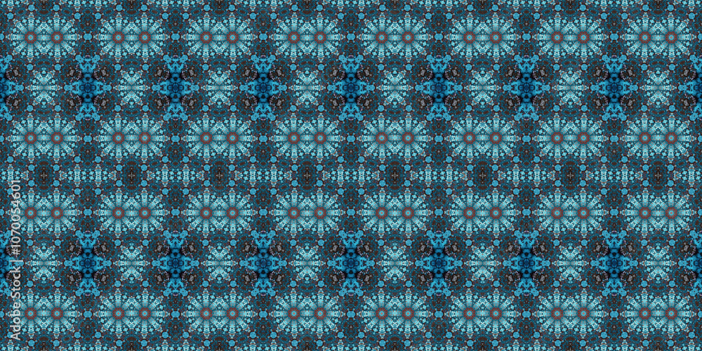 Fototapeta premium Seamless kaleidoscope pattern. The texture of the woven pattern. Endless pattern