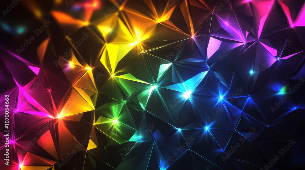 Modern Dark geometric pattern with rainbow lines background Modern Dark geometric pattern with rainbow lines background