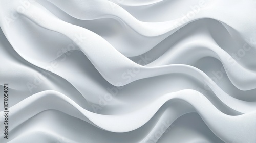 Elegant white fabric waves creating a smooth and serene texture.