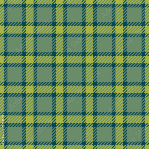 Machinery tartan fabric pattern, copy space check background textile. Stitched seamless texture plaid vector in pastel and cyan colors.