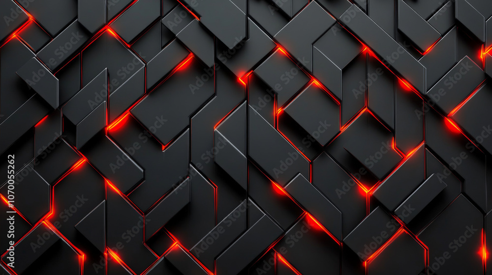Modern Dark geometric pattern with red lines background Modern Dark geometric pattern with red lines background