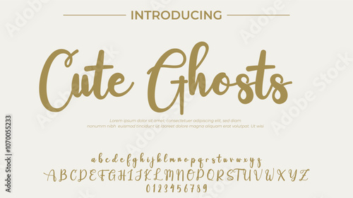 Cute Ghosts Font Stylish brush painted an uppercase vector letters, alphabet, typeface