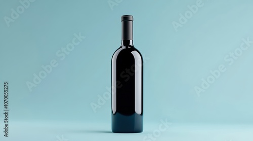 Discover the elegance of a sleek black wine bottle