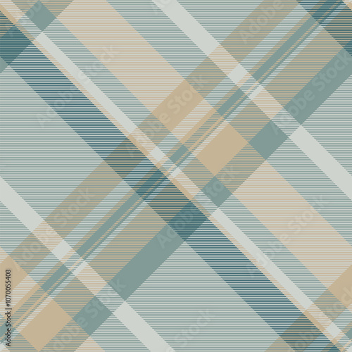 Straight tartan seamless plaid, formal pattern textile fabric. Design check texture vector background in pastel and light gray colors.