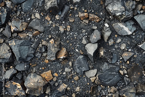 Wallpaper Mural Photo of Grey asphalt rock ground debris. Background texture for backdrops or mapping Torontodigital.ca