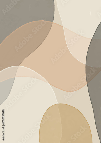 Abstract wall art background with minimal hand painted watercolour design