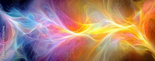 Wallpaper Mural Striking Abstract 3D Digital Painting with Colorful Swirls Torontodigital.ca