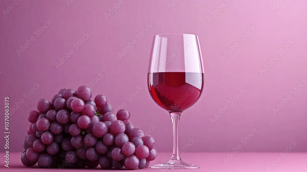 Enjoy a glass of red wine with fresh grapes for a perfect pairing Enjoy a glass of red wine with fresh grapes for a perfect pairing