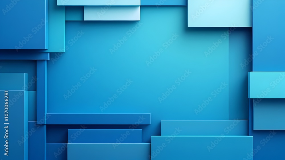 Fototapeta premium Abstract Geometric Background: Blue Cubes