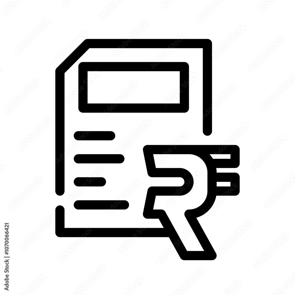 Icon Rupee With Style Outline Icon Rupee With Style Outline