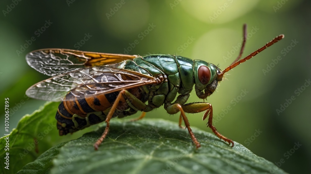 Captivating Cicada: Intricate Patterns in Soft Sunlight Captivating Cicada: Intricate Patterns in Soft Sunlight