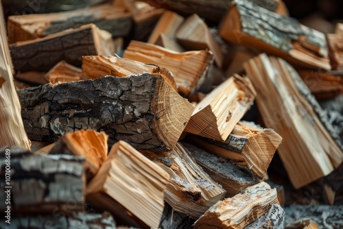 Wallpaper Mural Photo of Big stack of chopped firewood outdoors. Background texture for backdrops or mapping Torontodigital.ca