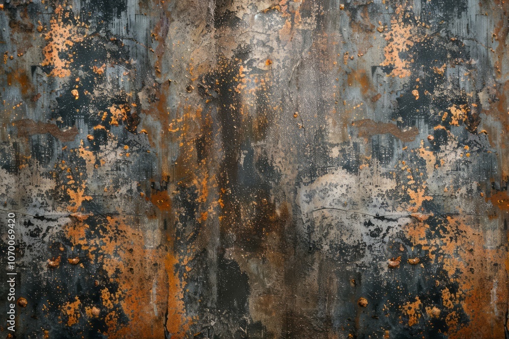 Photo of Old and rust grey and orange metal sheet. Background texture for backdrops or mapping Photo of Old and rust grey and orange metal sheet. Background texture for backdrops or mapping