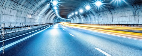 Mesmerizing Tunnel with Dynamic Light Trails