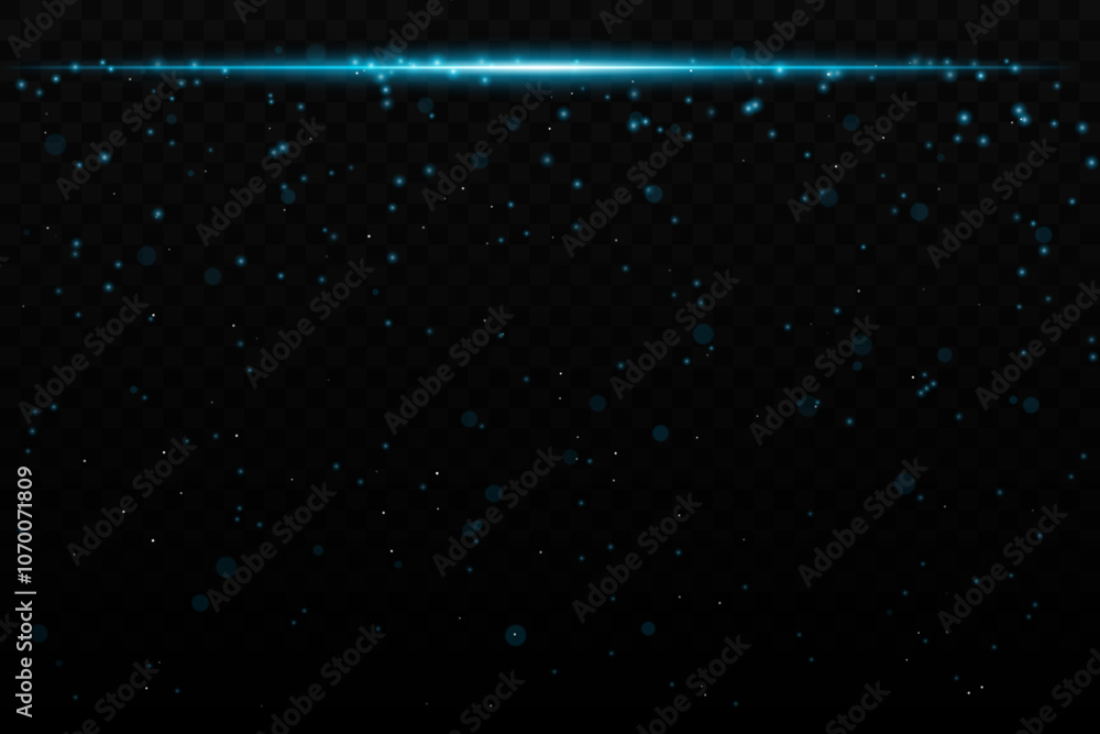 Blue sparkling light effect with subtle glowing particles on a dark background, ideal for sci-fi, cosmic, or night sky themes. The horizontal beam adds a dynamic futuristic feel. Blue sparkling light effect with subtle glowing particles on a dark background, ideal for sci-fi, cosmic, or night sky themes. The horizontal beam adds a dynamic futuristic feel.