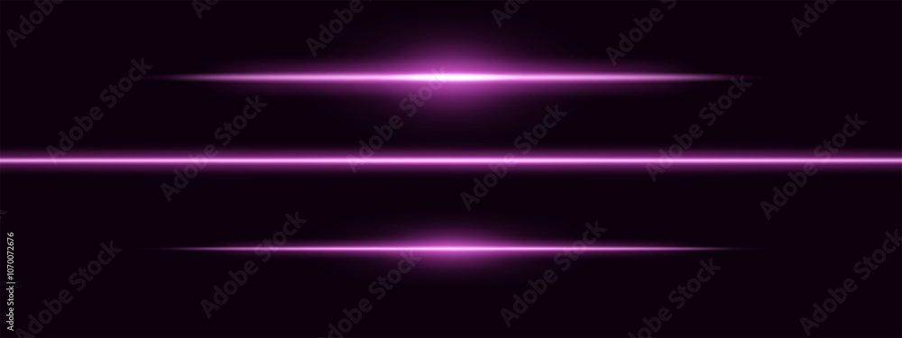 Purple light glare beam. A sharp horizontal beam reflection. Sci-fi designs, light transitions, or futuristic effects. Glowing light streaks and neon effects. Dynamic shine wallpaper background