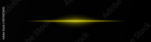 Intense yellow horizontal light beam on a black background, Neon rays, Flash of glare and explosion, laser beam. ideal for sci-fi, digital effects, or cinematic designs. Energy dynamic wallpaper