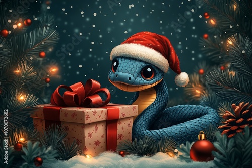 Festive Snake 2025: Creative backgrounds for greeting cards  Image 126