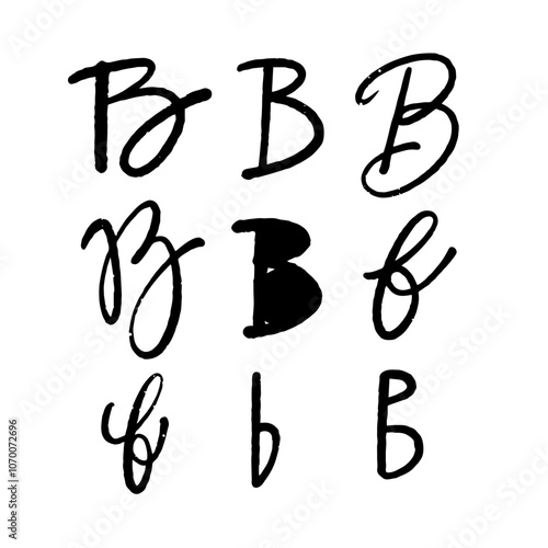 A Stylish Collection of Letter B Typography, Featuring Diverse Artistic Elements and Designs