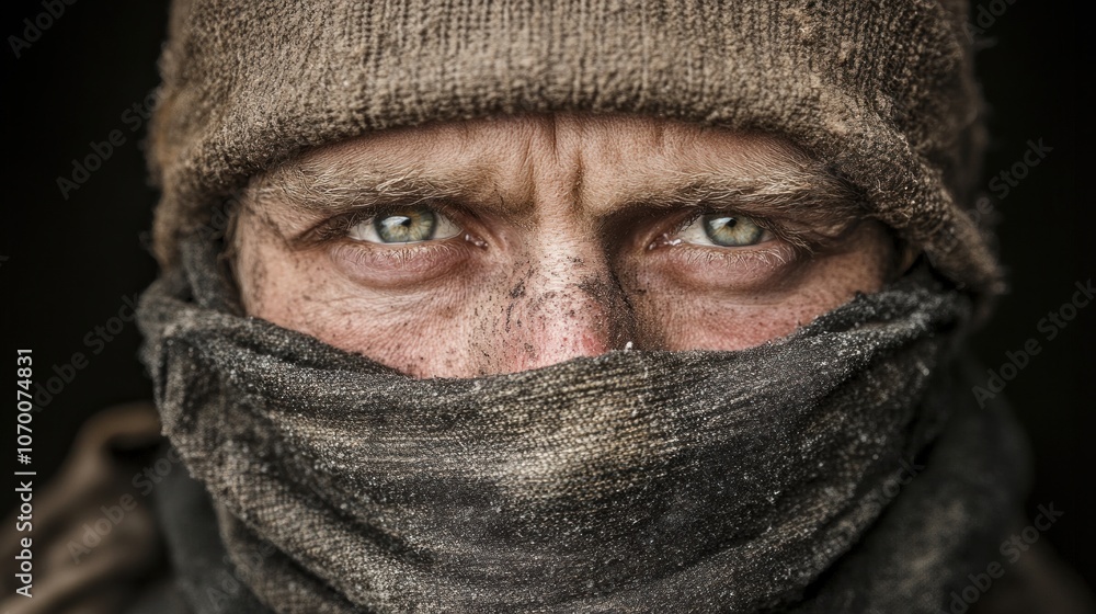 Explore the raw resilience of a weathered survivor in captivating portrait Explore the raw resilience of a weathered survivor in captivating portrait