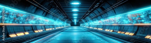 Stunning Abstract Tunnel with Neon Lighting Effects