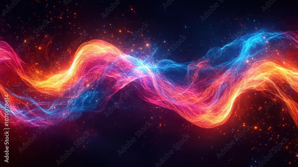 Neon lines that surge and swirl in a way that resembles the flow of energy, on a dark background to emphasize movement. Neon lines that surge and swirl in a way that resembles the flow of energy, on a dark background to emphasize movement.