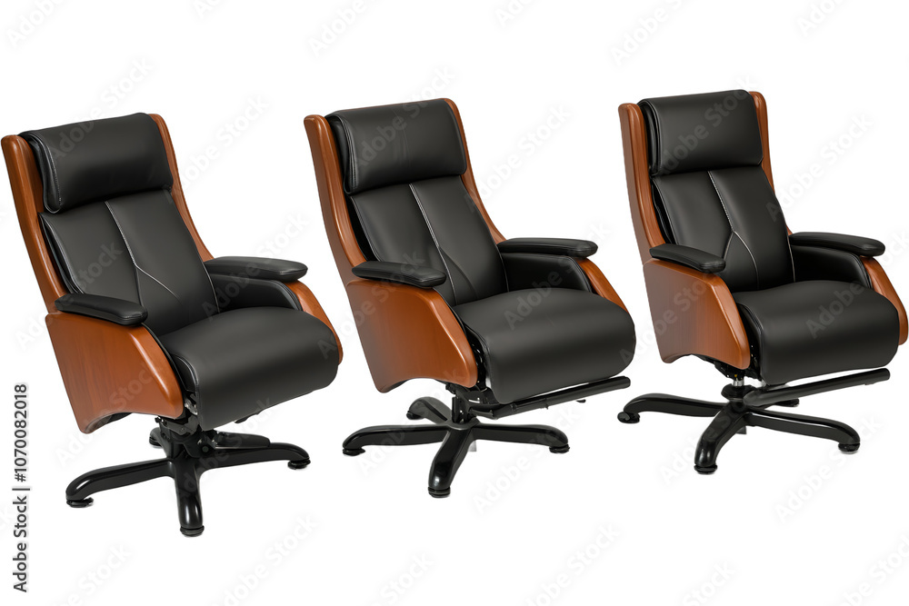 Obraz premium Modern Office Chair Trio Displaying Unique Designs