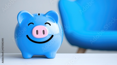 Discover how to save money with a fun and engaging blue piggy bank for your budgeting needs photo