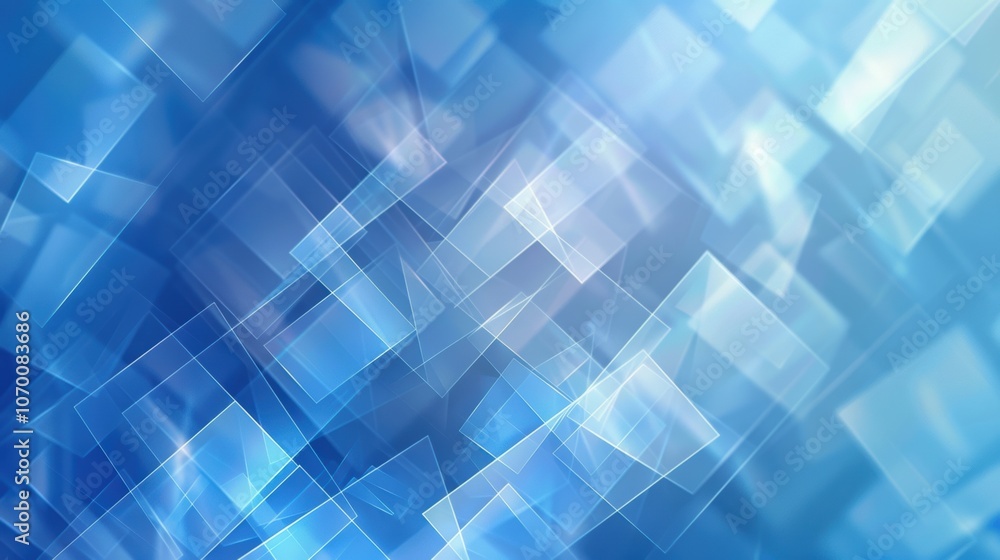 Abstract Blue Geometric Background with Overlapping Squares and Rectangles Abstract Blue Geometric Background with Overlapping Squares and Rectangles