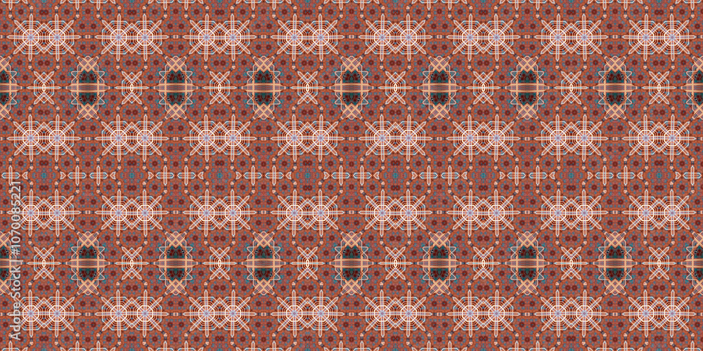 Fototapeta premium Seamless kaleidoscope pattern. The texture of the woven pattern. Endless pattern