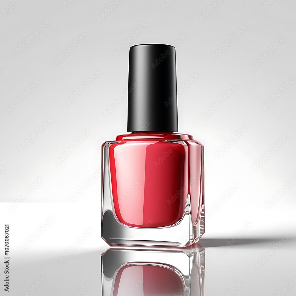 Classic Red Nail Polish Bottle Classic Red Nail Polish Bottle