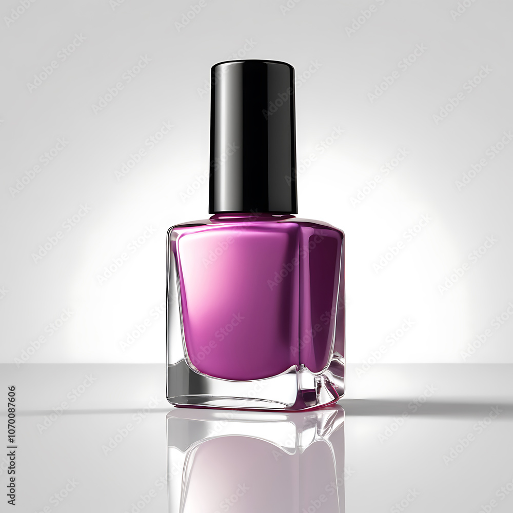 Glossy Purple Nail Polish Bottle Glossy Purple Nail Polish Bottle