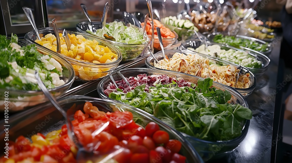 Vibrant Salad Bar with Fresh Ingredients Vibrant Salad Bar with Fresh Ingredients