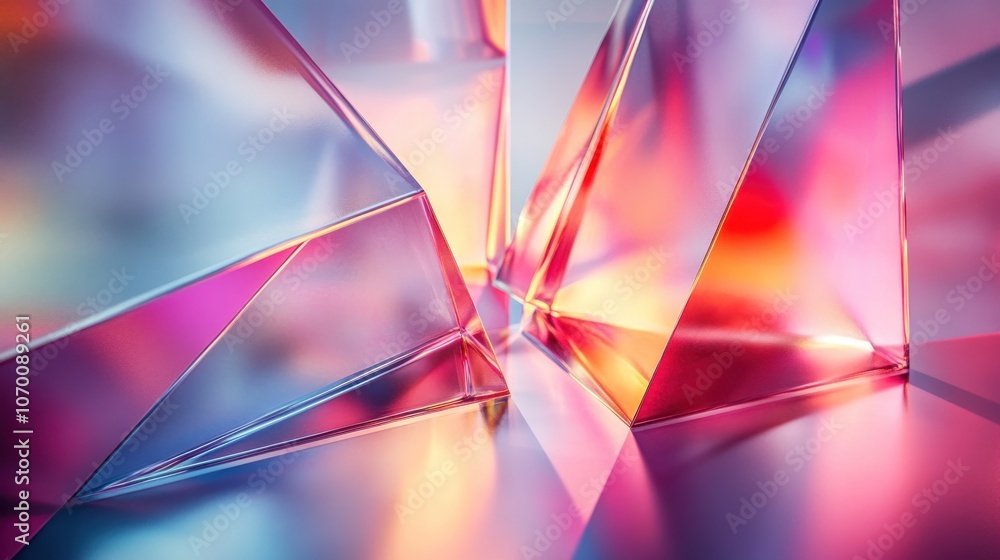Abstract Glass Prisms with Vibrant Light Abstract Glass Prisms with Vibrant Light