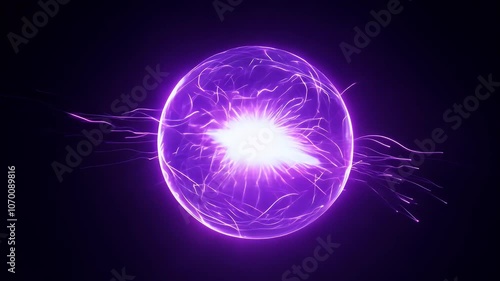 Wallpaper Mural Violet energy orb with glistening sparks and light trails. Torontodigital.ca