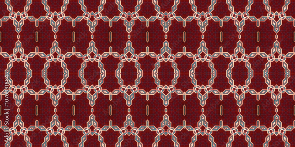 Fototapeta premium Seamless kaleidoscope pattern. The texture of the woven pattern. Endless pattern