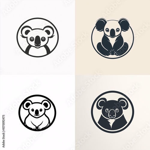 A sleek, minimalistic logo of a stylized koala silhouette with prominent round ears and a rounded body within a circular design.