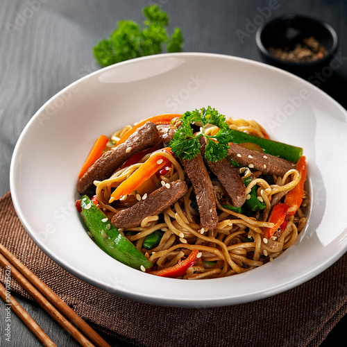 Beef and Vegetable Stir Fry Noodles