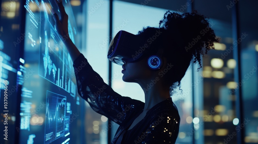 The Woman Using Virtual Reality The Woman Using Virtual Reality