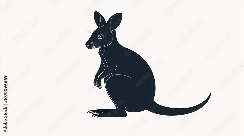 Charming silhouette template of an adorable creature ideal for poster presentations or branding endeavors against a pristine white backdrop. Charming silhouette template of an adorable creature ideal for poster presentations or branding endeavors against a pristine white backdrop.