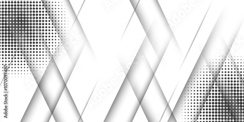 White abstract geometric background with white paper sheets soars as abstract spaces with rectangles, parallel stripes, perspective, shadows in simple strict modern material in triangle and square.	
