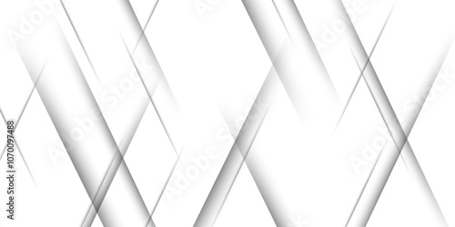 White abstract geometric background with white paper sheets soars as abstract spaces with rectangles, parallel stripes, perspective, shadows in simple strict modern material in triangle and square.	
