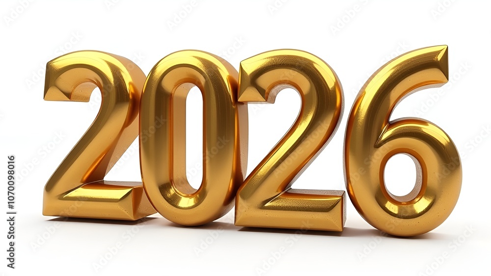 Golden number 2026 with planet Earth. 3d illustration. Golden number 2026 with planet Earth. 3d illustration.