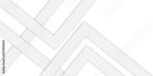 White abstract geometric background with white paper sheets soars as abstract spaces with rectangles, parallel stripes, perspective, shadows in simple strict modern material in triangle and square.	
