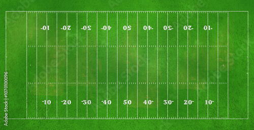 Принти на полотні American football grass field, top view.